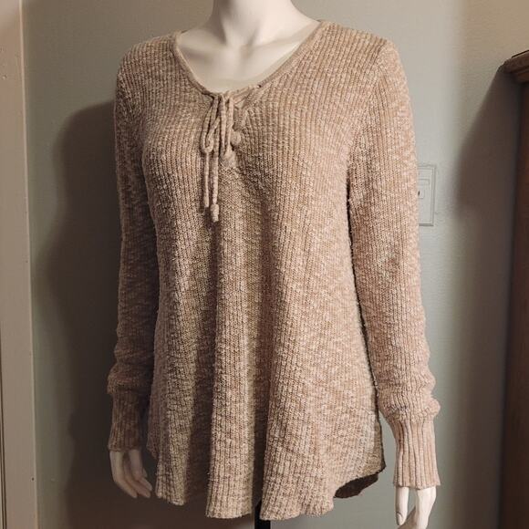 Natural Reflections Oversized Textured Speckled Knit Long Sleeve Sweater Large - Picture 8 of 10